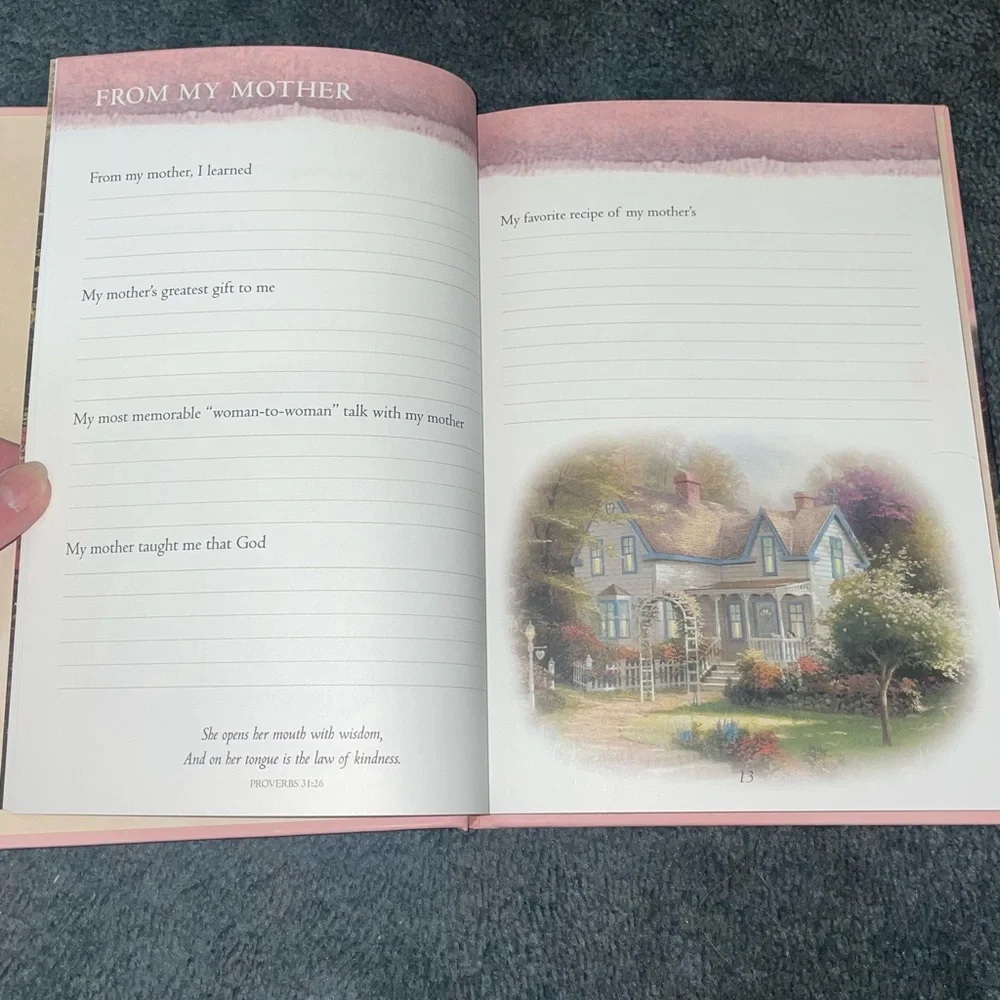 Thomas Kinkade A journal of Faith&Love MOTHERS MEMORIES To Her Child. Hardcover